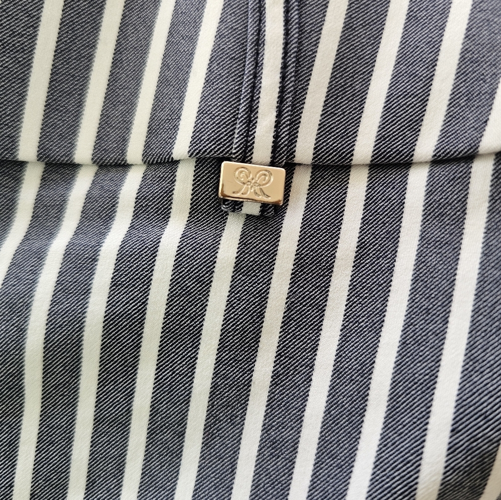 Rafaella Striped Cropped Pants | Nautical Preppy Chic | Stretch Comfort Size 14 - Picture 4 of 9
